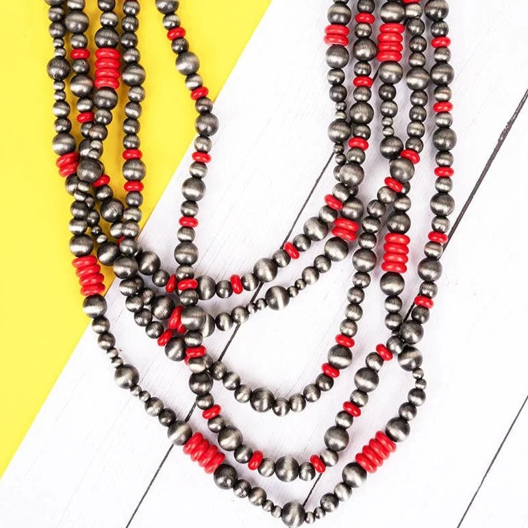 Layered 5 Strand Navajo Pearl Necklace