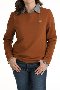 Cinch Women's Textured Pullover Sweatshirt in Copper