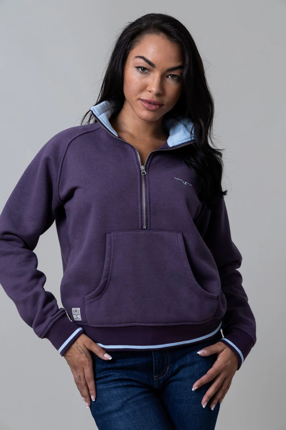 Kimes Ranch Women's Malta Cropped Quarter Zip Pullover in Plum