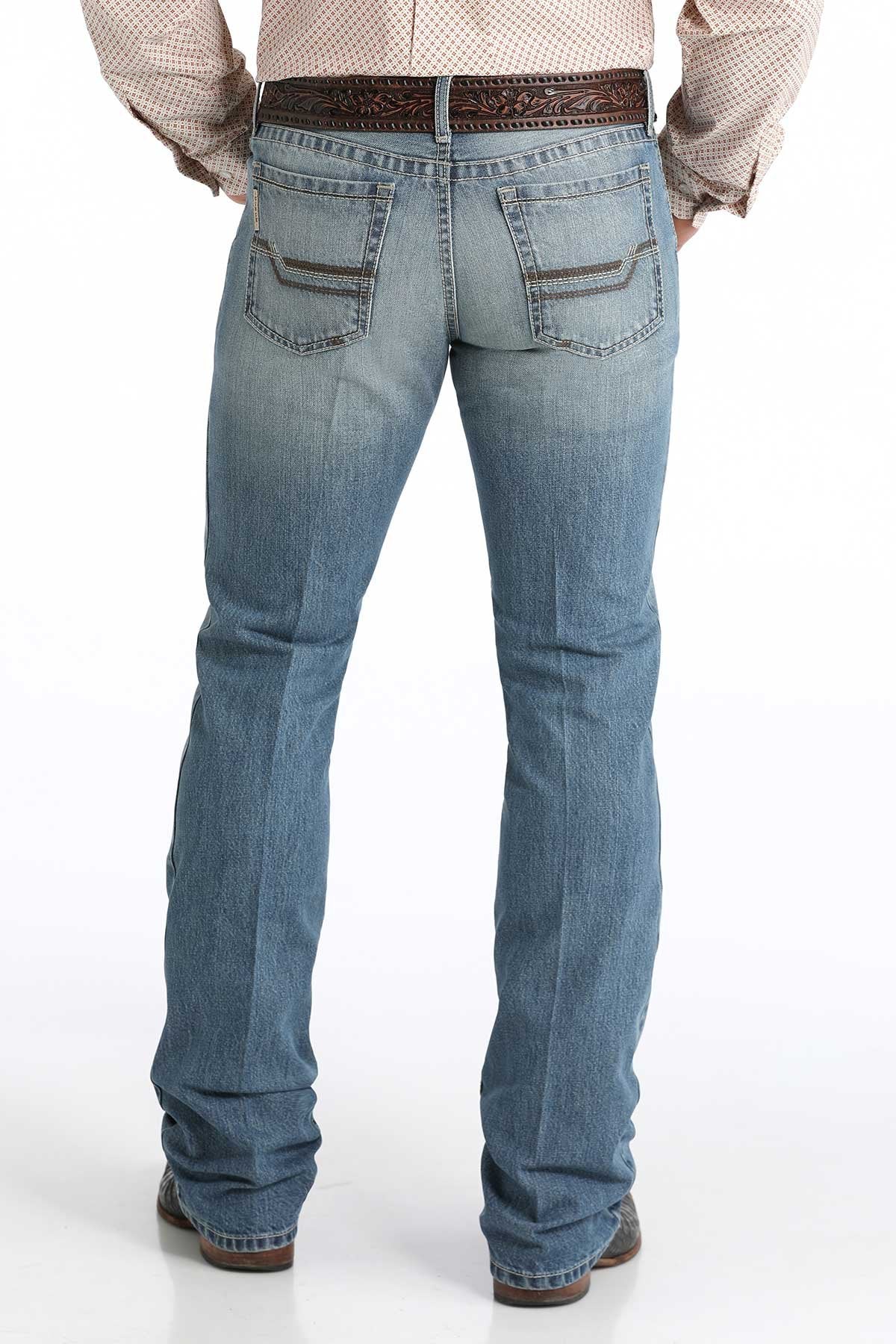 Cinch Men's Ian Slim Fit Bootcut Jean in Medium Stonewash