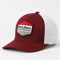 Cinch Men's Flexfit Logo Trucker Cap in Burgundy and White