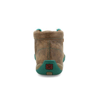 Twisted X Women's Chukka Driving Moc- Brown and Turquoise Trim