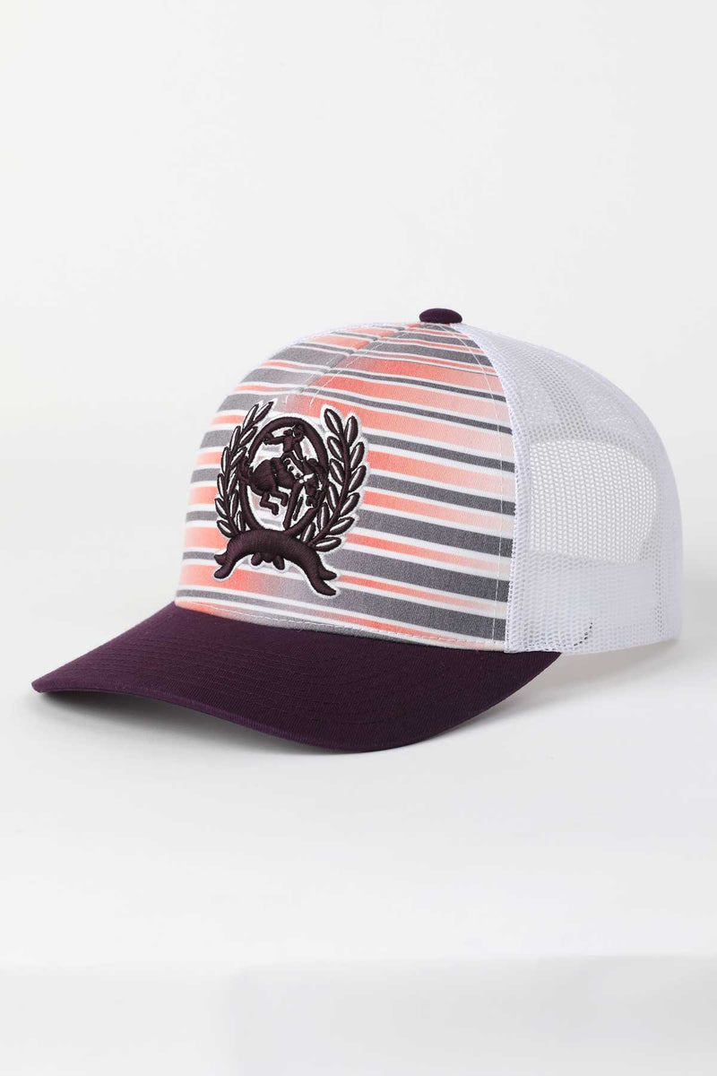 Cinch Women's 3D Embroidered Logo Trucker Cap in Purple
