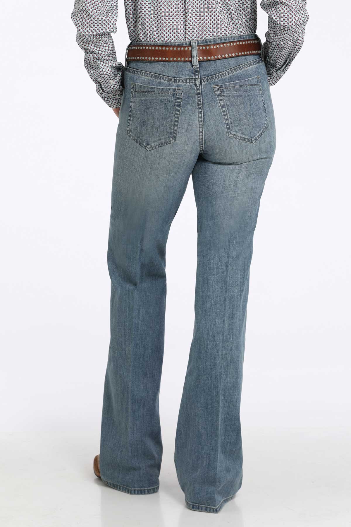 Cinch Women's Tatum High Rise Trouser in Medium Stonewash