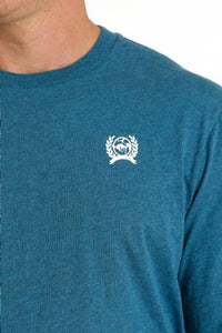 Cinch Men's Blue Long Sleeve T-Shirt
