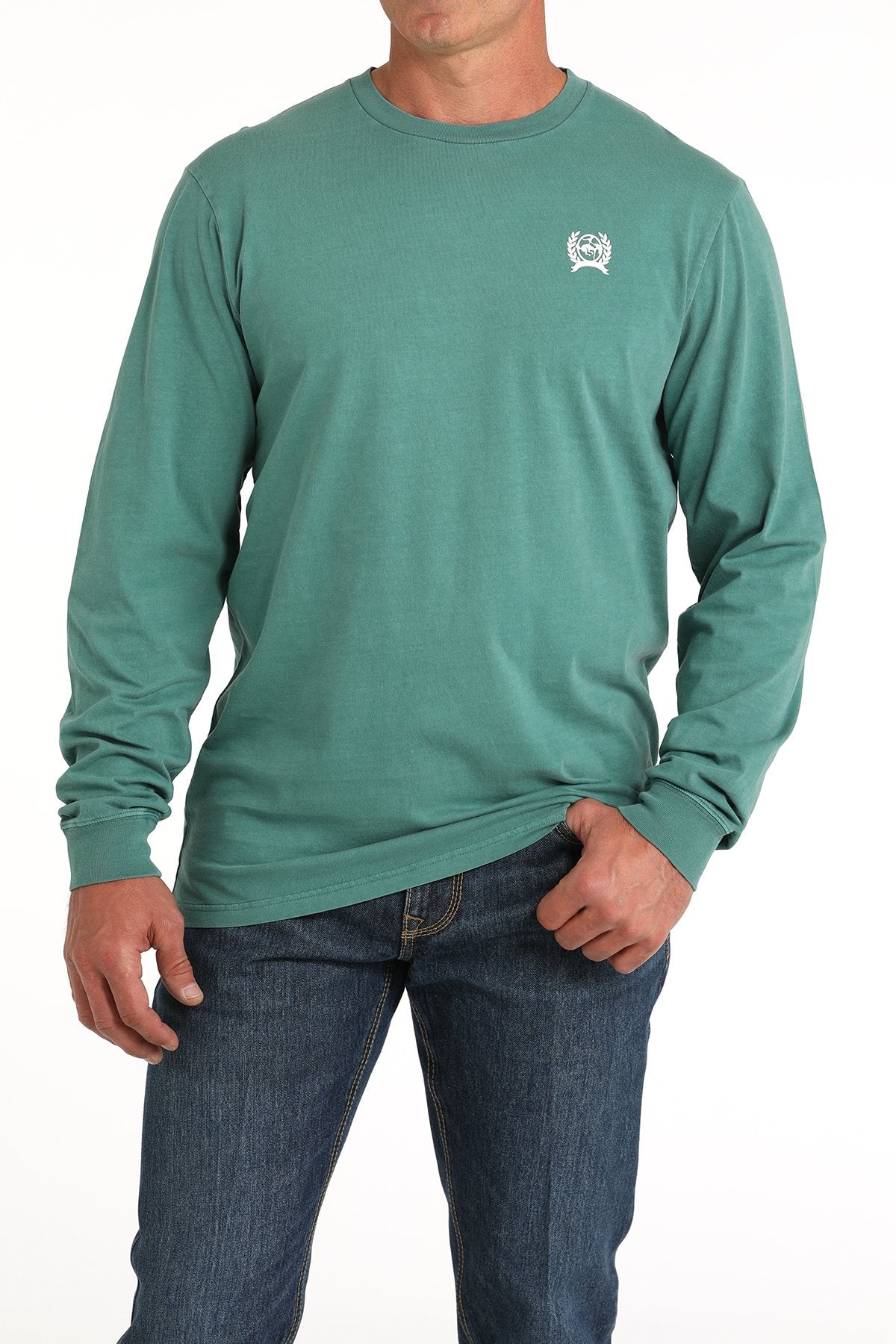 Cinch Men's "Cinch Original" L/S Graphic Logo T-Shirt in Green