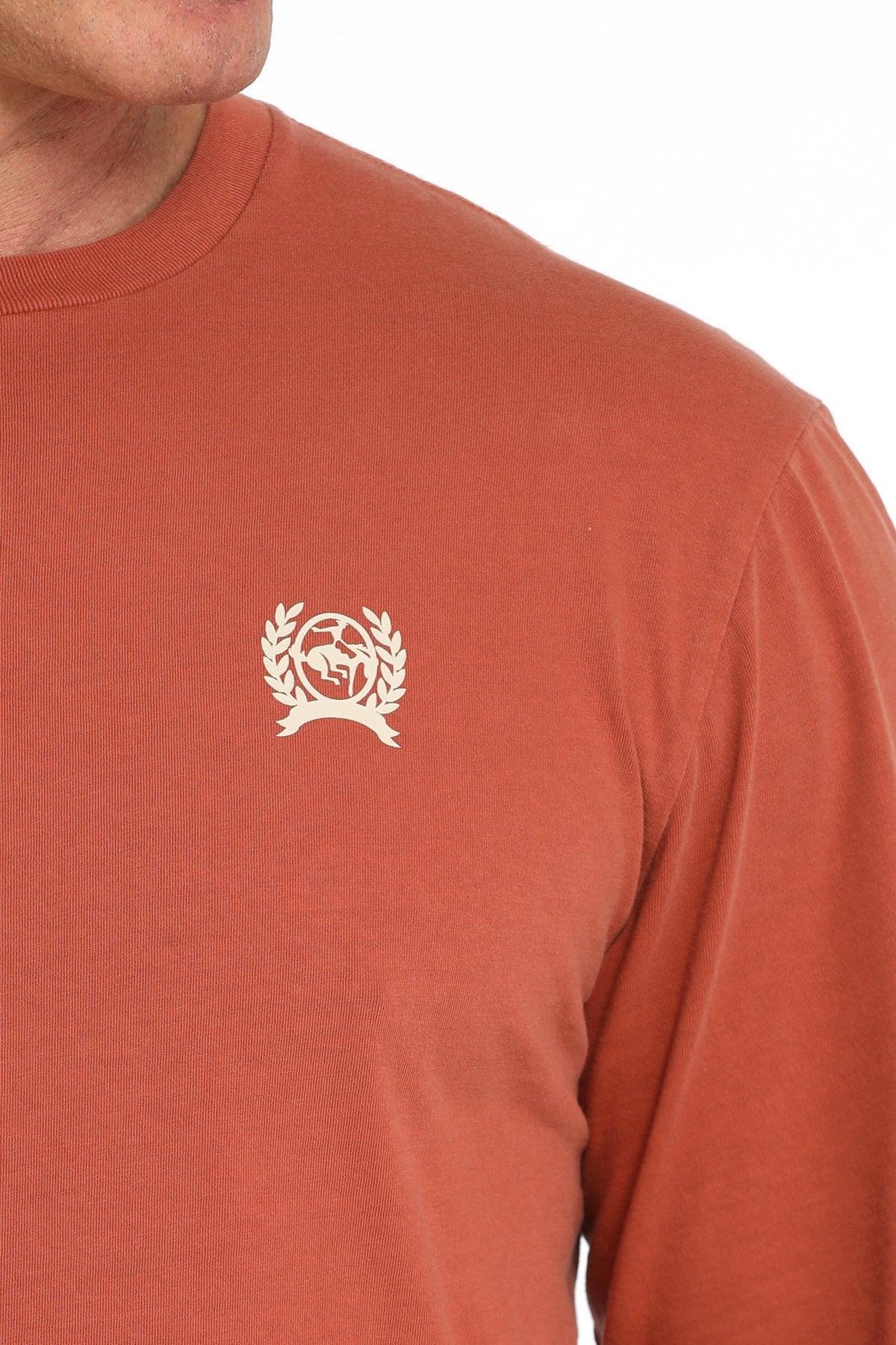 Cinch Men's "Land Of The Free" L/S Graphic Logo T-Shirt in Orange