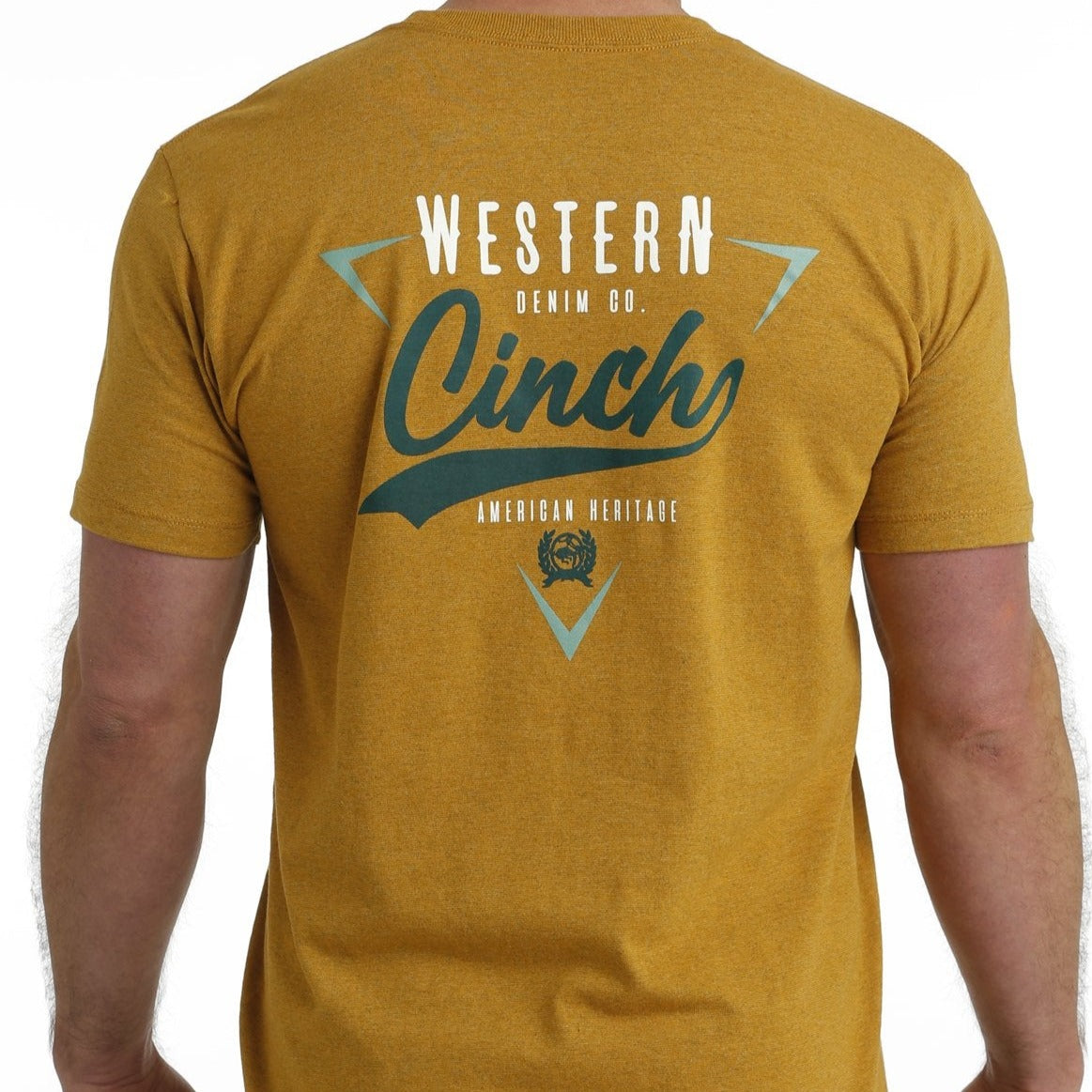 Cinch Men's Western Denim Co. Logo T-Shirt in Gold