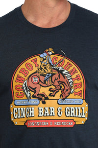 Cinch Men's Bar And Grill Graphic T-Shirt in Navy Blue