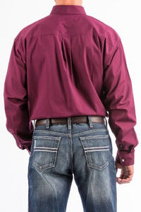 Cinch Men's Classic Fit Solid Burgundy Western Shirt
