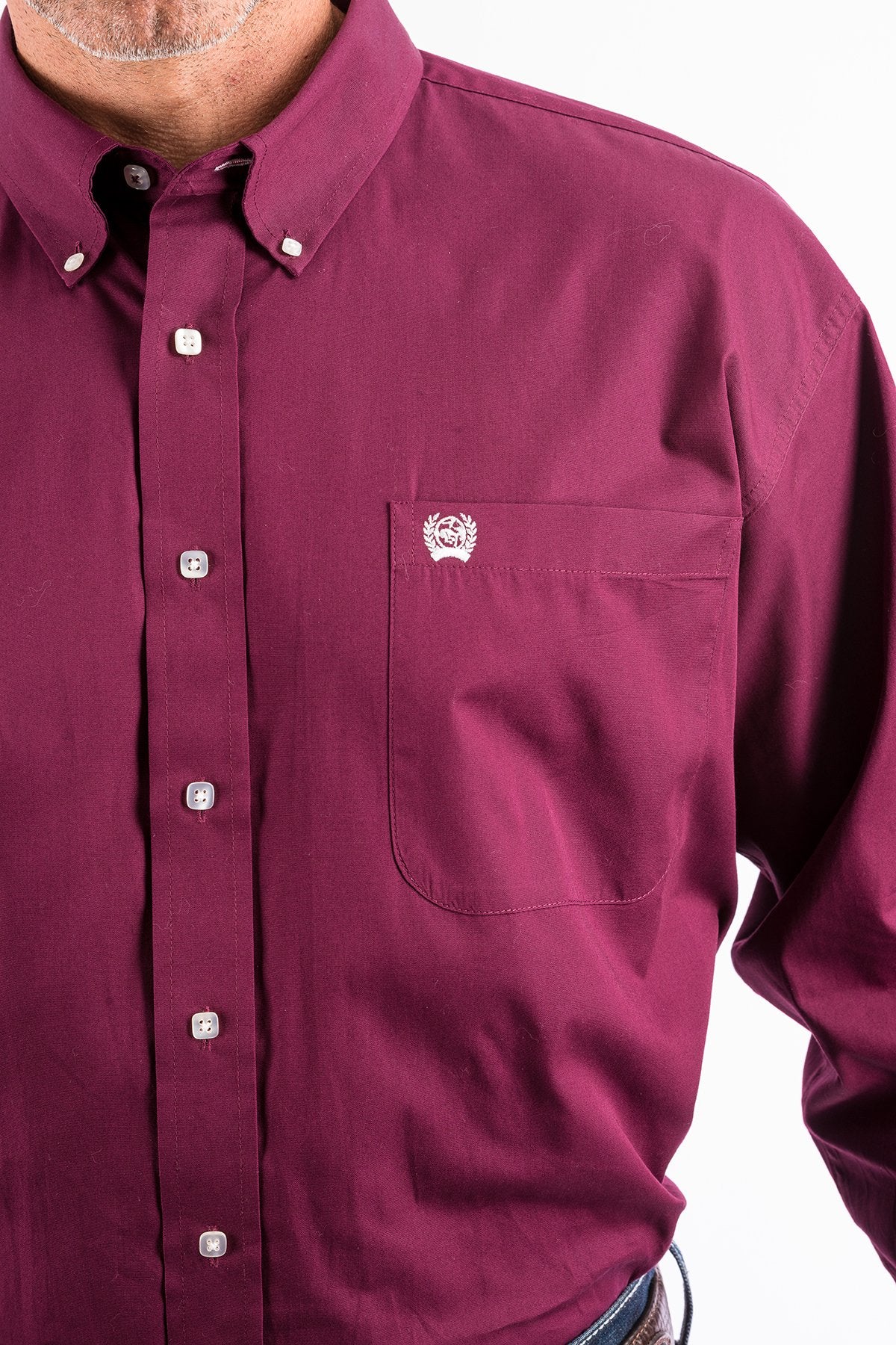 Cinch Men's Classic Fit Solid Burgundy Western Shirt