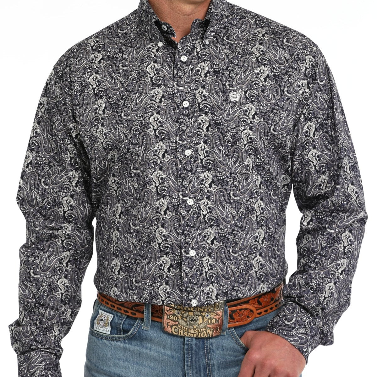 Cinch Men's L/S Classic Fit Paisley Western Button Down Shirt in Multi