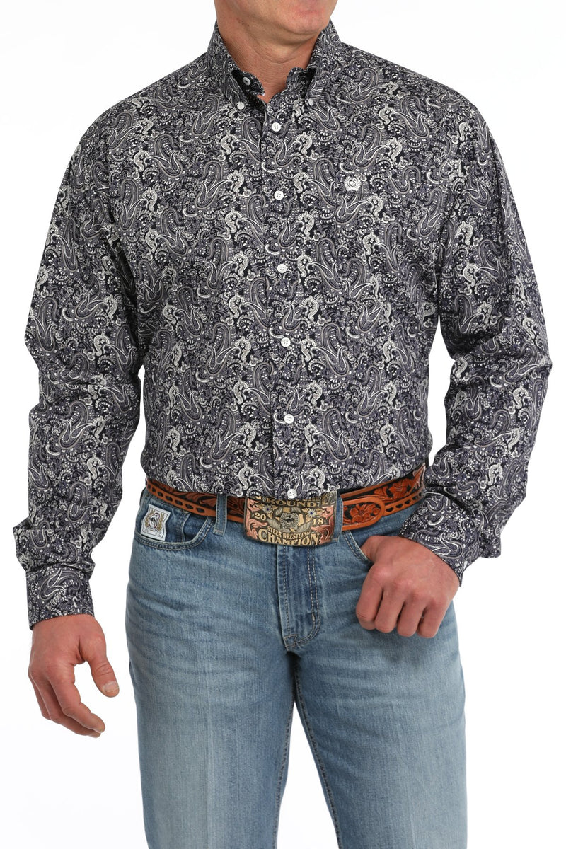 Cinch Men's L/S Classic Fit Paisley Western Button Down Shirt in Multi