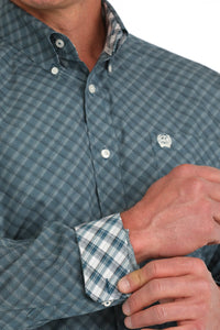 Cinch Men's L/S Classic Fit Geometric Western Button Down Shirt in Blue