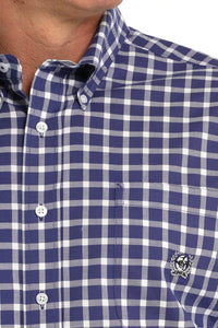 Cinch Men's L/S Classic Fit Plaid Western Button Down Shirt in Purple