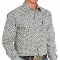 Cinch Men's L/S Modern Fit Multicolored Geometric Print Western Snap Shirt