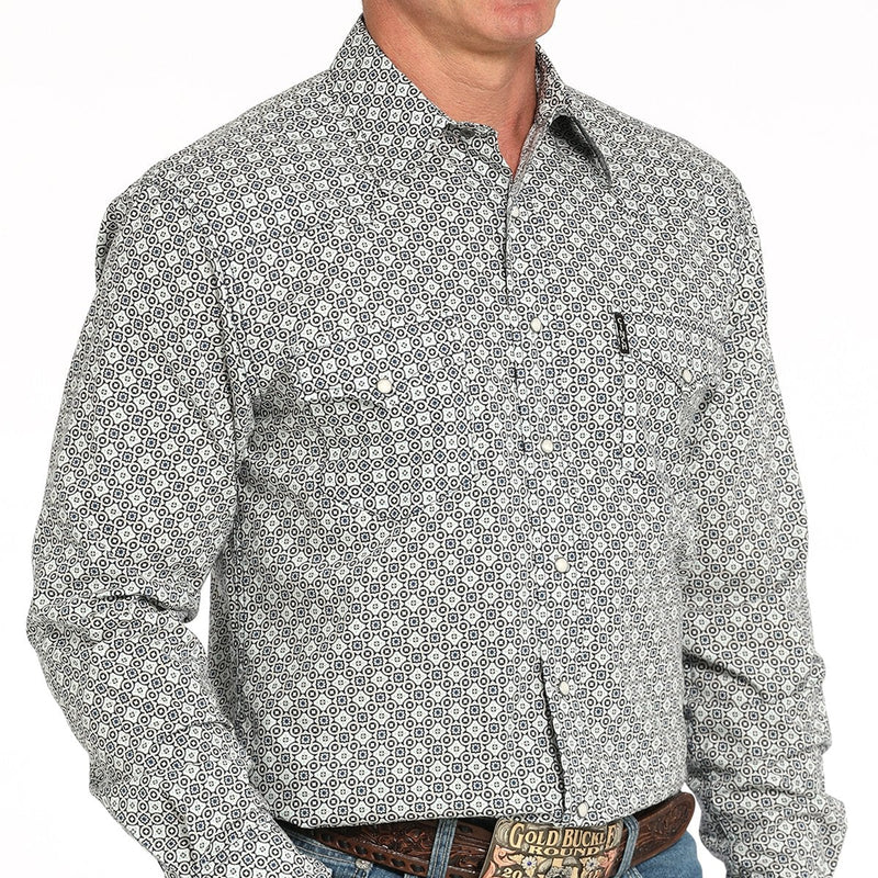 Cinch Men's L/S Modern Fit Multicolored Geometric Print Western Snap Shirt