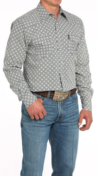 Cinch Men's L/S Modern Fit Multicolored Geometric Print Western Snap Shirt