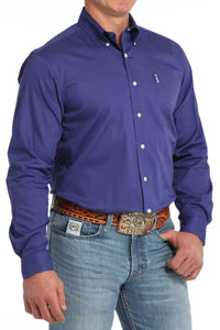 Cinch Men's L/S Modern Fit Solid Purple Western Button Down Shirt