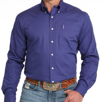 Cinch Men's L/S Modern Fit Solid Purple Western Button Down Shirt