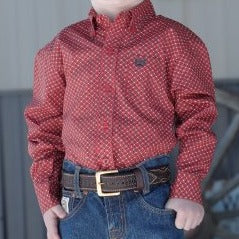 Cinch Baby & Toddler Boy's Red Geometric Western Shirt