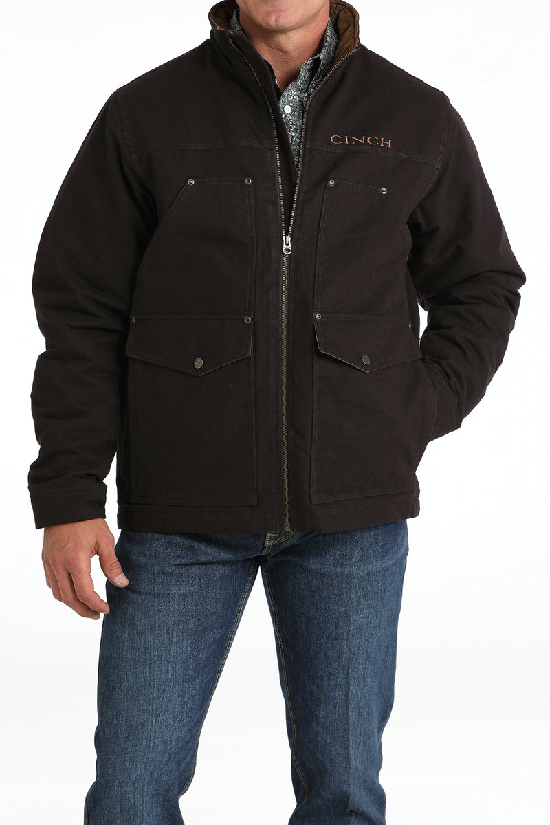 Cinch Men's Logo Concealed Carry Canvas Jacket in Brown