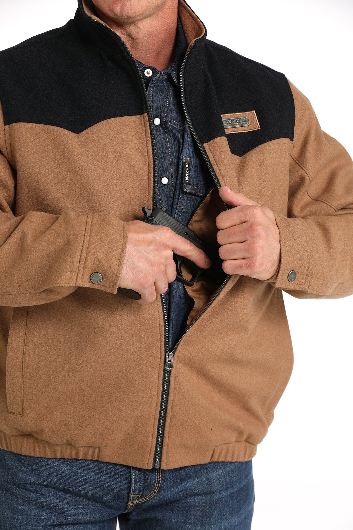 Cinch Men's Wooly Concealed Carry Western Jacket in Brown Cinch Men's Wooly Concealed Carry Western Jacket in Brown