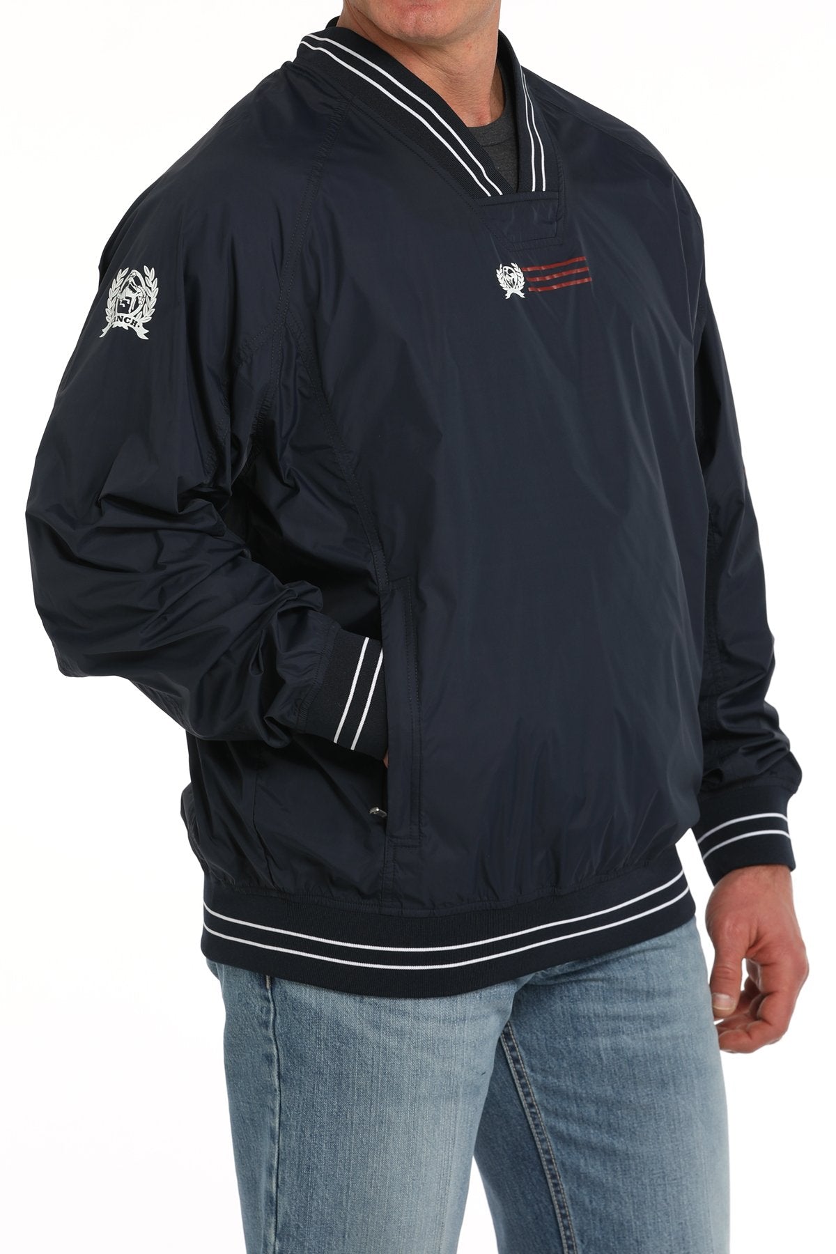 Cinch Men's Vintage Nylon Pullover Windbreaker in Navy