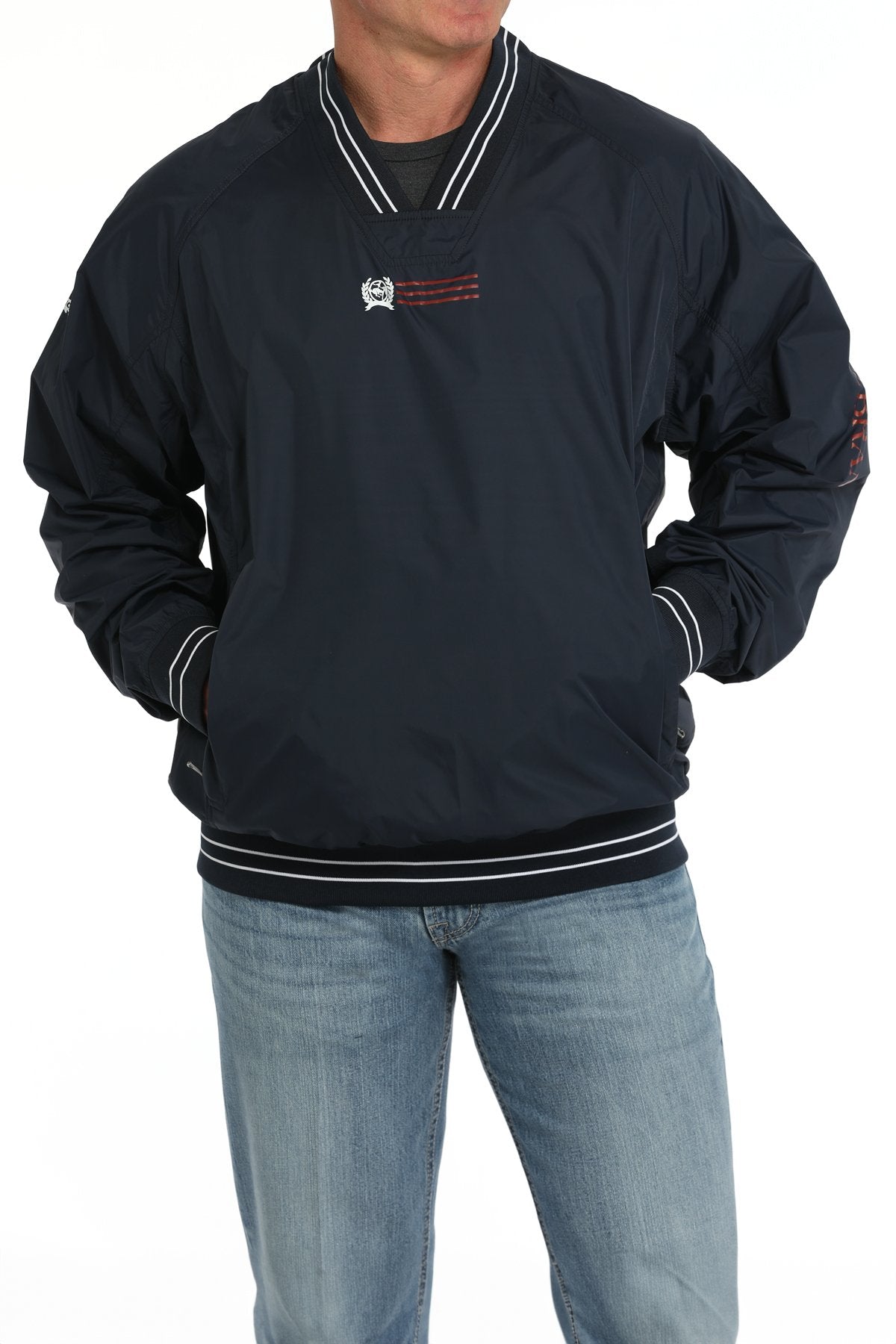 Cinch Men's Vintage Nylon Pullover Windbreaker in Navy