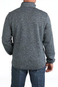 Cinch Men's Logo Quarter Snap Pullover Sweater in Blue