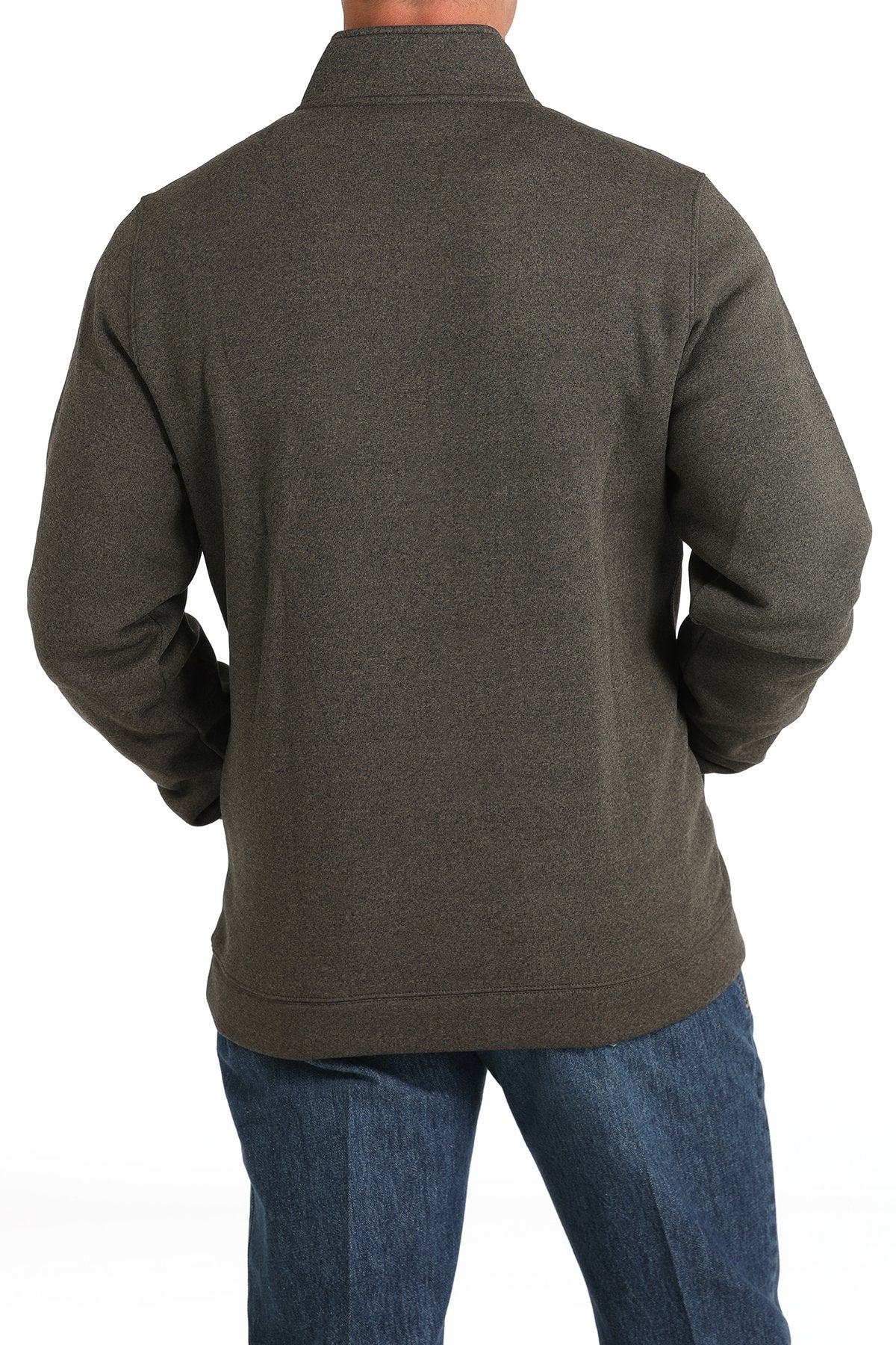 Cinch Men's Logo Half Zip Pullover in Brown