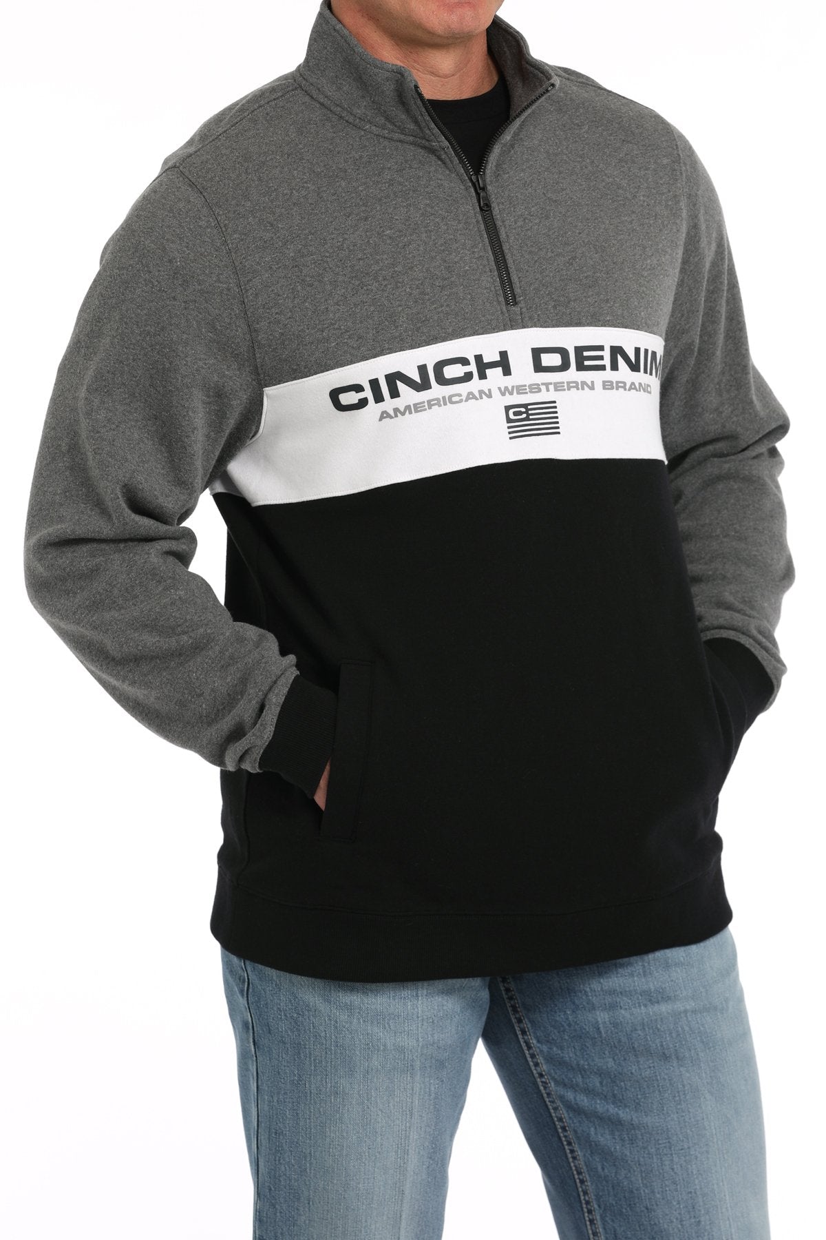 Cinch Men's Cinch Denim Quarter Zip Pullover in Multi