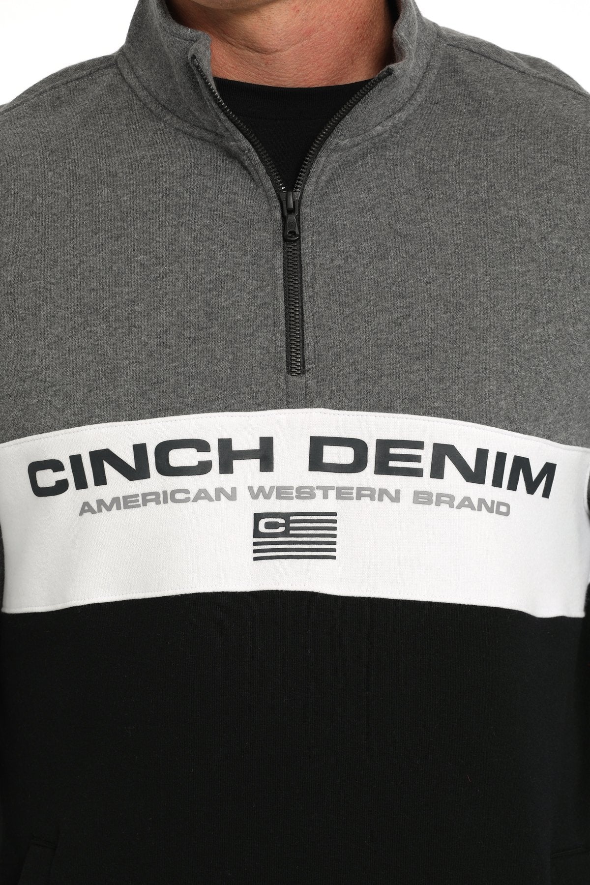Cinch Men's Cinch Denim Quarter Zip Pullover in Multi – Branded