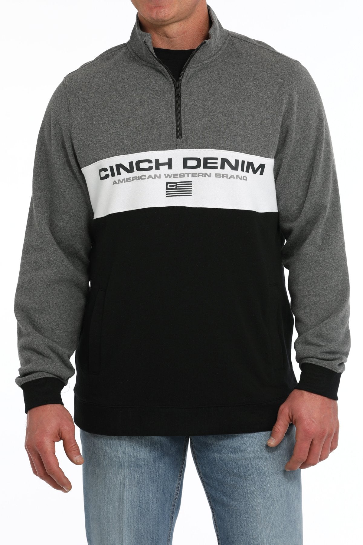 Cinch Men's Cinch Denim Quarter Zip Pullover in Multi