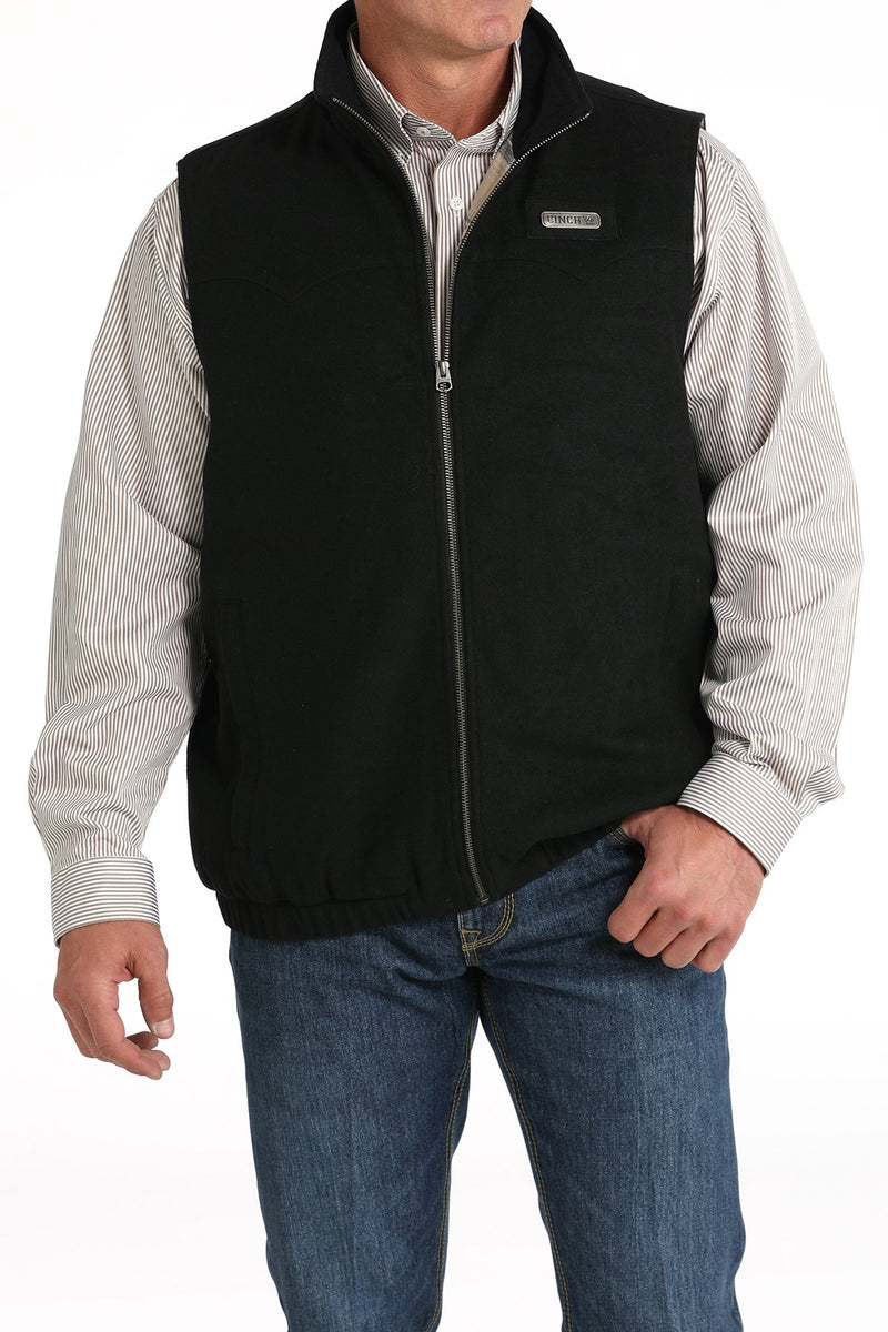 Cinch Men's Wooly Southwest Concealed Carry Western Vest in Black