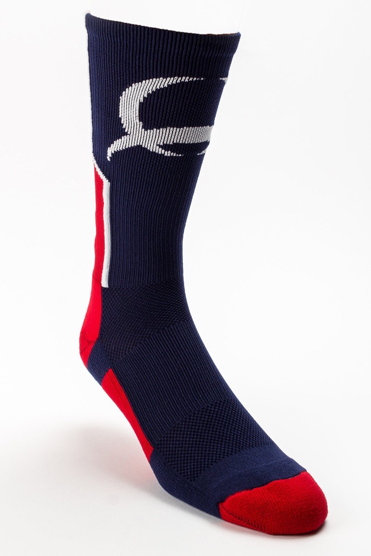 Cinch Men's Performance Crew Socks in Navy & Red