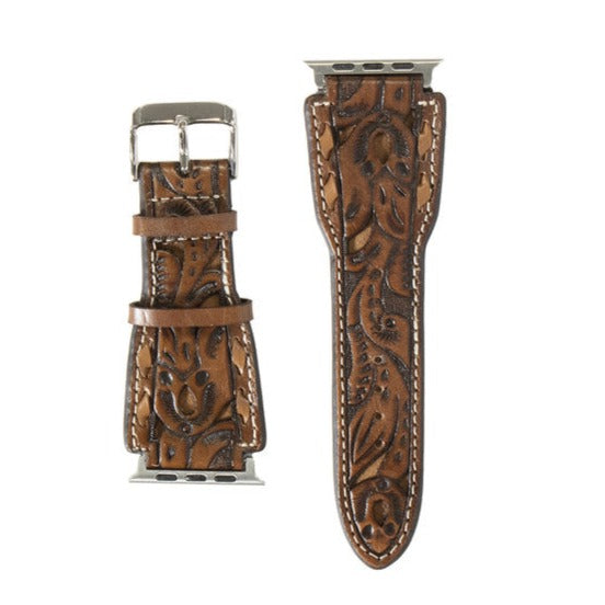 Nocona Floral Overlay Buck Laced Watch Band
