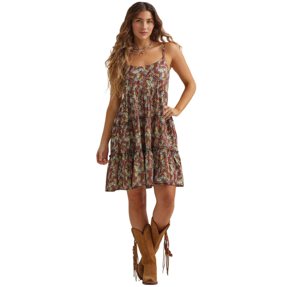 Wrangler Retro Women's Punchy Floral Tiered Dress in Multi