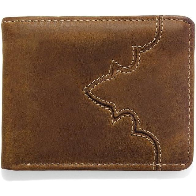 Silver Creek Classic Western Brown Leather Bifold Passcase Wallet