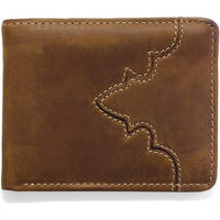 Silver Creek Classic Western Brown Leather Bifold Passcase Wallet