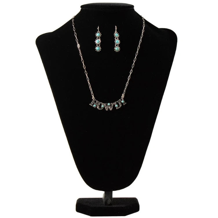 Silver Strike Turquoise Howdy Necklace & Earring set