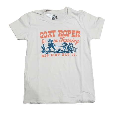 Red Dirt Hat Co. Youth "Goat Roper" Graphic Tee in Light Gray