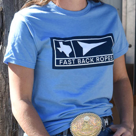 Fast Back Men's Block Logo T-Shirt in Malibu Blue