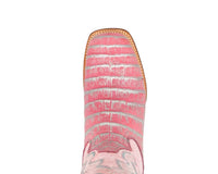 Tanner Mark Women's Imitation Caiman Belly Western Boots in Pink