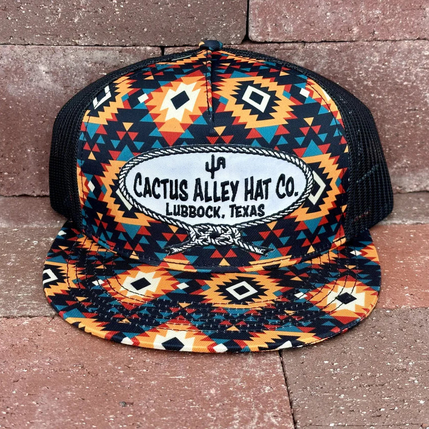 Cactus Alley Hat Co "Neck Rope" Trucker Cap in Sunburst Aztec