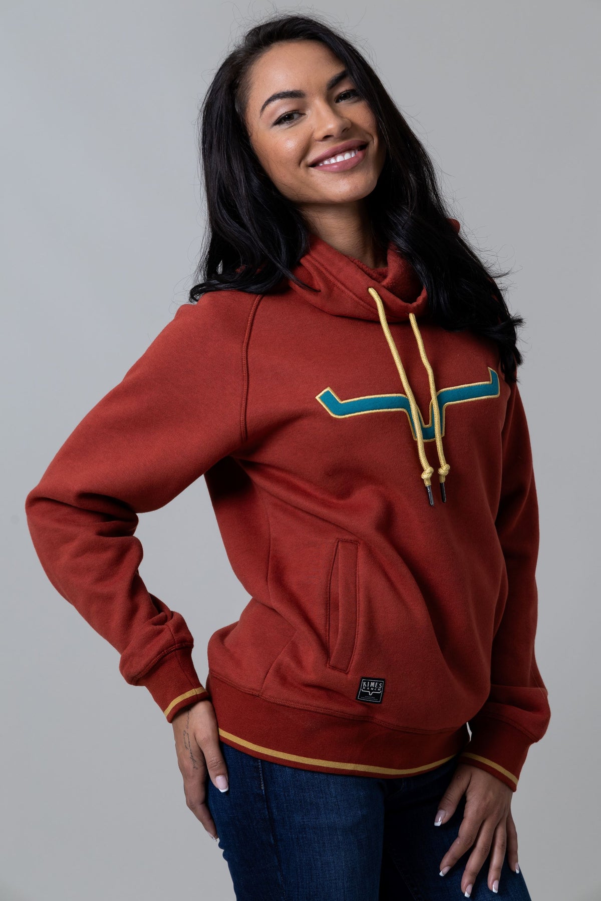 Kimes Ranch Women's Two Scoops Hoodie in Rust Red