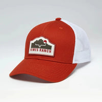 Kimes Ranch Camelback Ball Cap in Burnt Orange & White