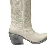 Tanner Mark Women's Cheyenne Knee High Western Boot in White Calf