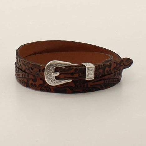 Brown Floral Tooled Hat Band