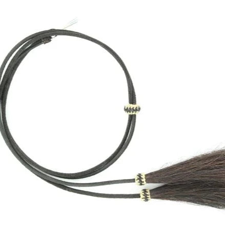 Twister Black Genuine Leather Stampede Sting with Horsehair Tassel